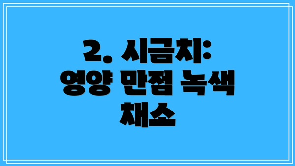 2. 시금치: 영양 만점 녹색 채소