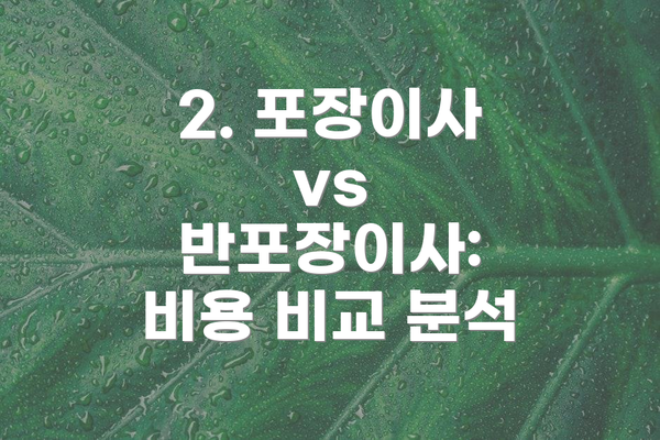2. 포장이사 vs 반포장이사: 비용 비교 분석