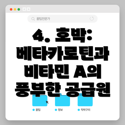 4. 호박: 베타카로틴과 비타민 A의 풍부한 공급원