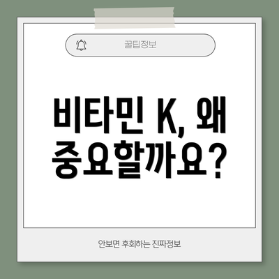 비타민 K, 왜 중요할까요?