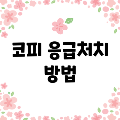 코피 응급처치 방법