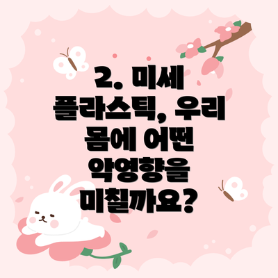 2. 미세 플라스틱, 우리 몸에 어떤 악영향을 미칠까요?