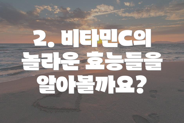 2. 비타민C의 놀라운 효능들을 알아볼까요?