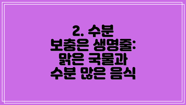 2. 수분 보충은 생명줄: 맑은 국물과 수분 많은 음식