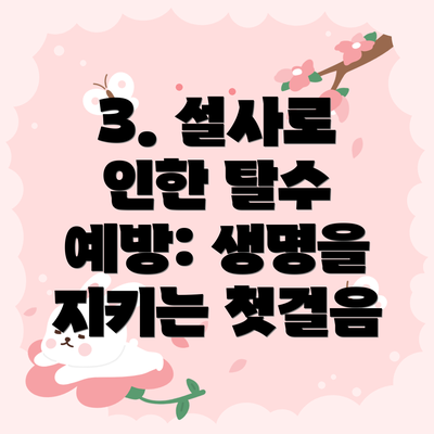 3. 설사로 인한 탈수 예방: 생명을 지키는 첫걸음