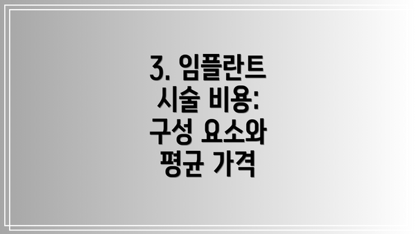 3. 임플란트 시술 비용: 구성 요소와 평균 가격