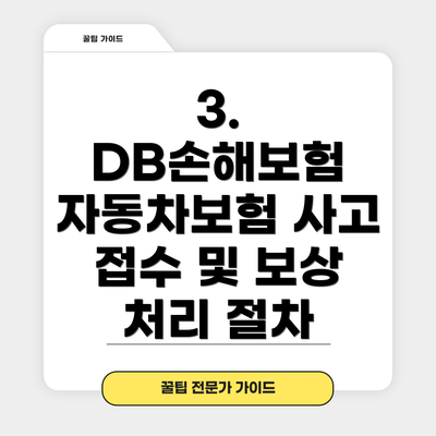 3. DB손해보험 자동차보험 사고 접수 및 보상 처리 절차