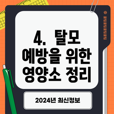 4.  탈모 예방을 위한 영양소 정리