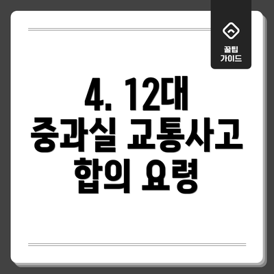 4. 12대 중과실 교통사고 합의 요령