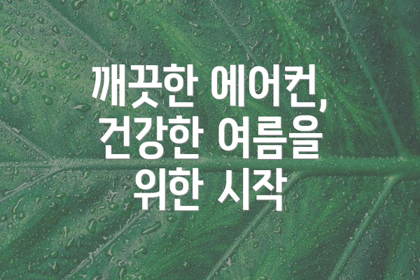 깨끗한 에어컨, 건강한 여름을 위한 시작