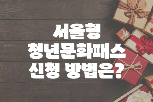 서울형 청년문화패스 신청 방법은?