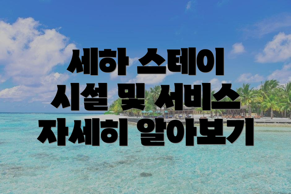 세하 스테이 시설 및 서비스 자세히 알아보기