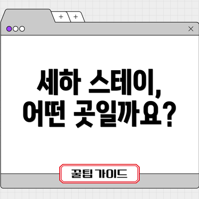 세하 스테이, 어떤 곳일까요?