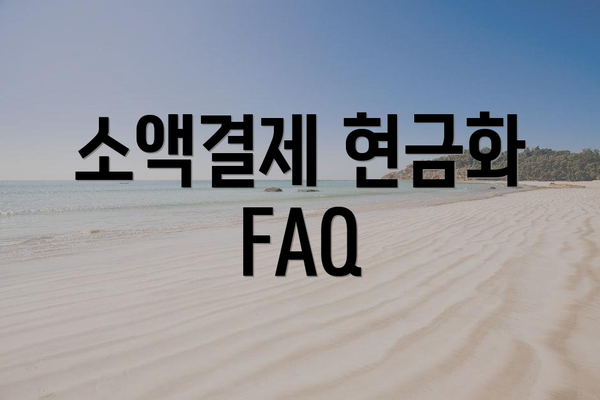소액결제 현금화 FAQ