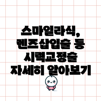 스마일라식, 렌즈삽입술 등 시력교정술 자세히 알아보기
