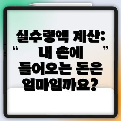실수령액 계산: 내 손에 들어오는 돈은 얼마일까요?