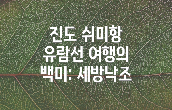 진도 쉬미항 유람선 여행의 백미: 세방낙조