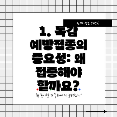 1. 독감 예방접종의 중요성: 왜 접종해야 할까요?