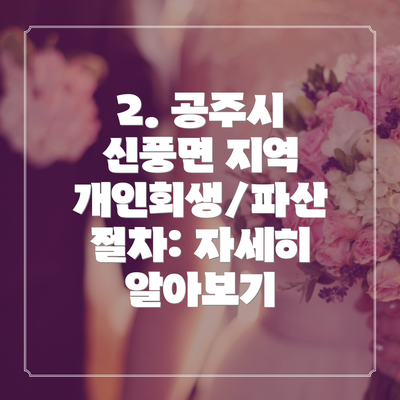 2. 공주시 신풍면 지역 개인회생/파산 절차: 자세히 알아보기