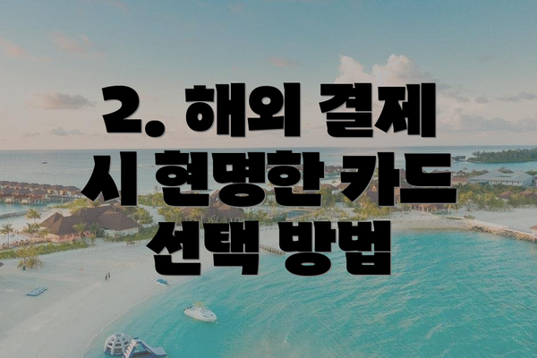 2. 해외 결제 시 현명한 카드 선택 방법