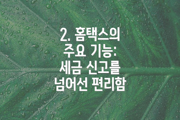 2. 홈택스의 주요 기능: 세금 신고를 넘어선 편리함