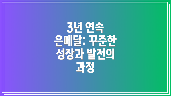 3년 연속 은메달: 꾸준한 성장과 발전의 과정