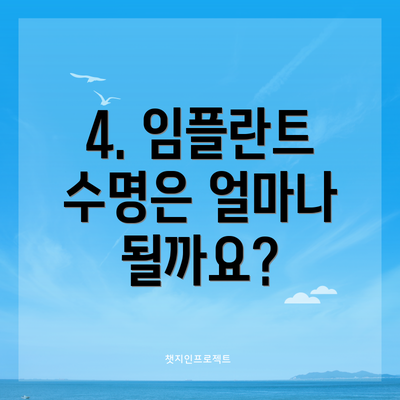 4. 임플란트 수명은 얼마나 될까요?