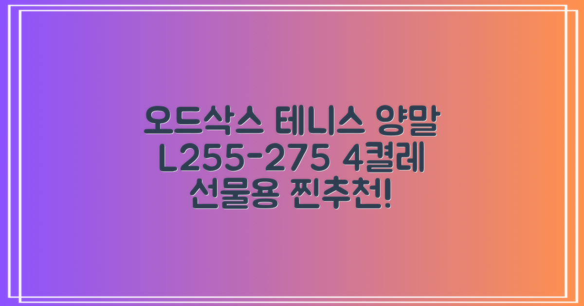[오드삭스] 테니스 양말 세트B 4켤레 선물용, L(255mm-275mm), 1개 추천 리뷰