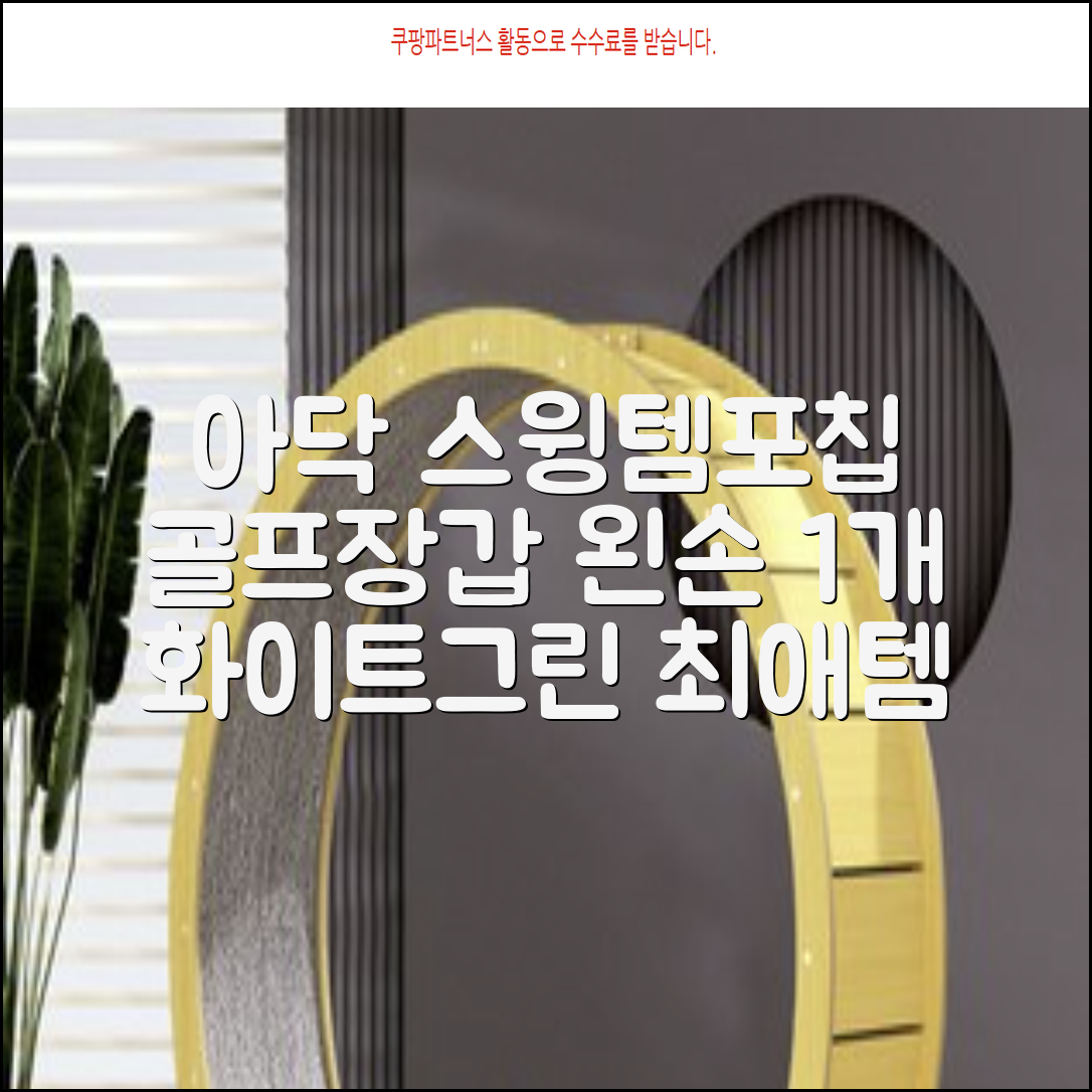 아닥 남성용 스윙템포칩 논슬립 골프장갑 왼손용, 화이트 + 그린, 1개 추천 리뷰
