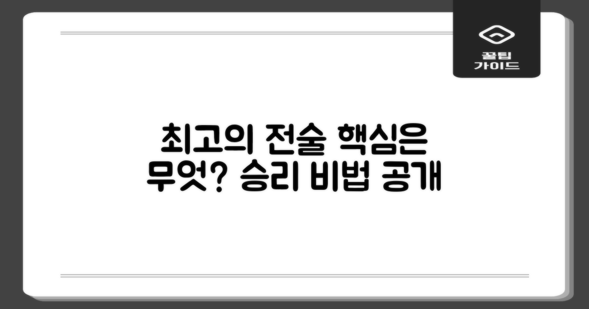 최고의 전술, 어떻게 짜나요?