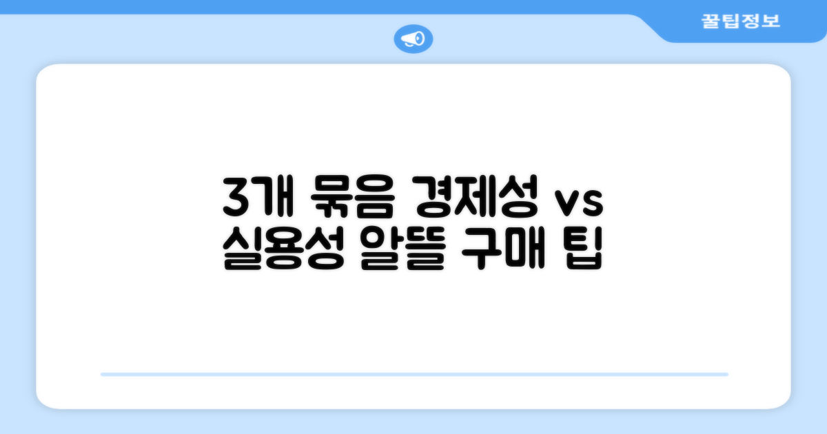 3개 묶음, 경제성 vs 실용성 분석
